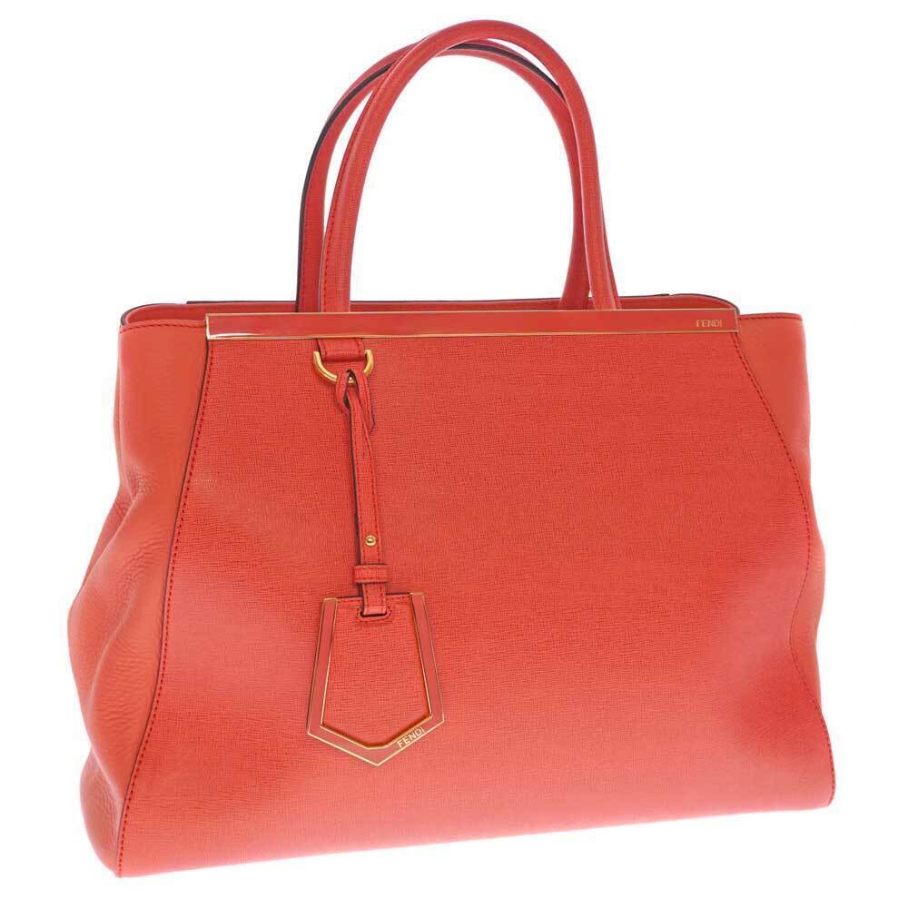 FENDI Toujours Bag Handbag Shoulder Leather Salmon Pink Red